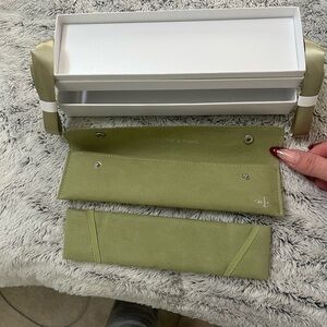 Van Cleef & Arpels Light Green Suede  bracelet Pouch NEW